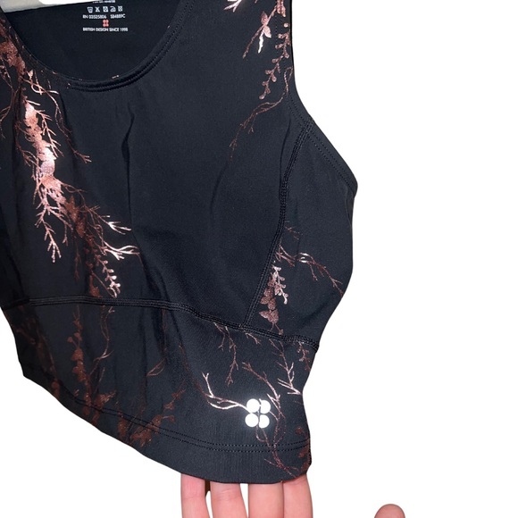 SWEATY BETTY Kenza Foil Crop Workout Tank Size Small - Picture 2 of 4